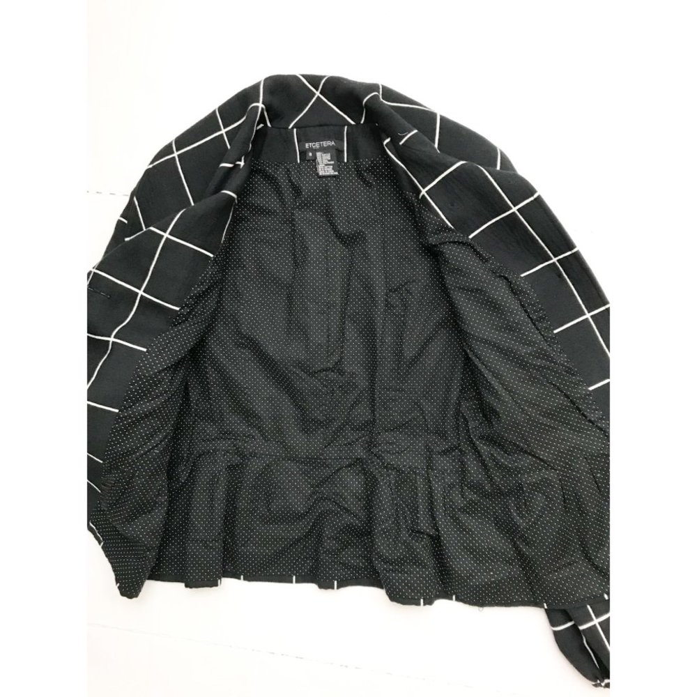 Etcetera Window Pane Print Jacket Wool Blend Faux… - image 8